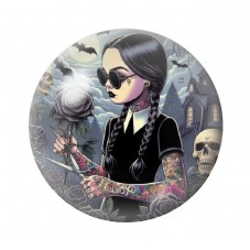 Cabochons en Verre Illustré Mercredi Gothique 12 à 25mm  pour la Création de Bijoux Fantaisie - DIY