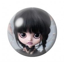 Cabochons en Verre Illustré Mercredi Blythe Gothique 12 à 25mm  pour la Création de Bijoux Fantaisie - DIY