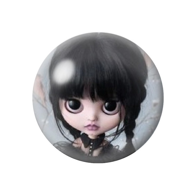 Cabochons en Verre Illustré Mercredi Blythe Gothique 12 à 25mm