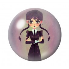 Cabochons en Verre Illustré Mercredi Gothique 12 à 25mm  pour la Création de Bijoux Fantaisie - DIY