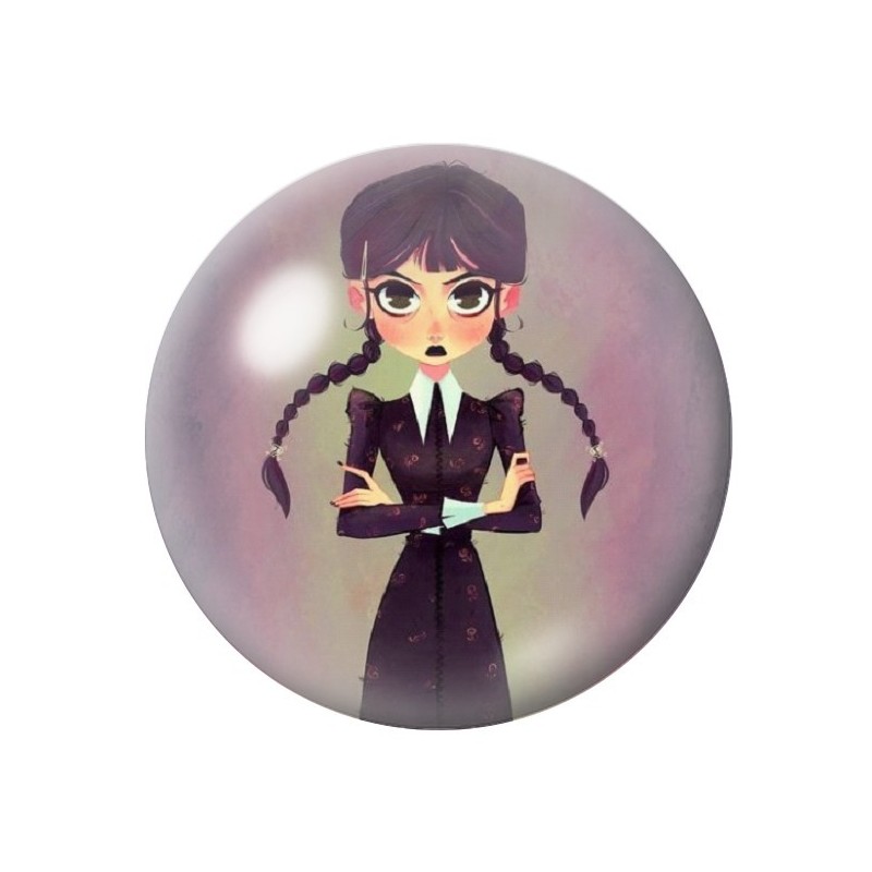 Cabochons en Verre Illustré Mercredi Gothique 12 à 25mm