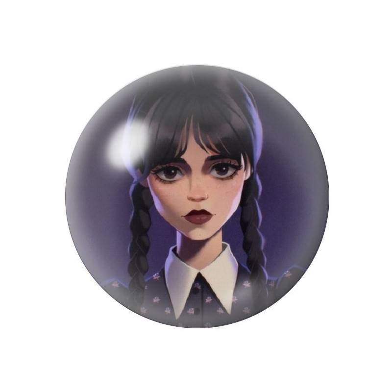 Cabochons en Verre Illustré Mercredi Gothique 12 à 25mm