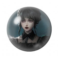 Cabochons en Verre Illustré Mercredi Gothique 12 à 25mm  pour la Création de Bijoux Fantaisie - DIY