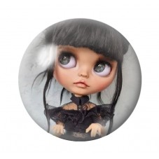 Cabochons en Verre Illustré Mercredi Blythe Gothique 12 à 25mm  pour la Création de Bijoux Fantaisie - DIY