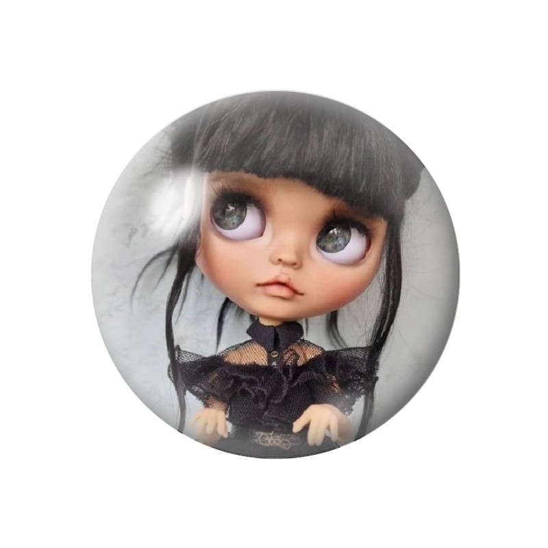 Cabochons en Verre Illustré Mercredi Blythe Gothique 12 à 25mm