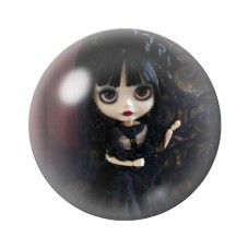 Cabochons en Verre Illustré Mercredi Gothique 12 à 25mm  pour la Création de Bijoux Fantaisie - DIY