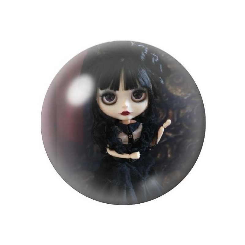 Cabochons en Verre Illustré Mercredi Gothique 12 à 25mm