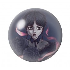 Cabochons en Verre Illustré Mercredi Gothique 12 à 25mm  pour la Création de Bijoux Fantaisie - DIY