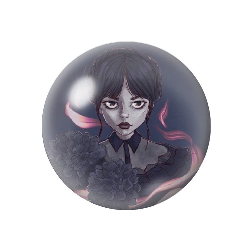 Cabochons en Verre Illustré Mercredi Gothique 12 à 25mm