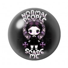 Cabochons en Verre Illustré Mercredi Gothique 12 à 25mm  pour la Création de Bijoux Fantaisie - DIY