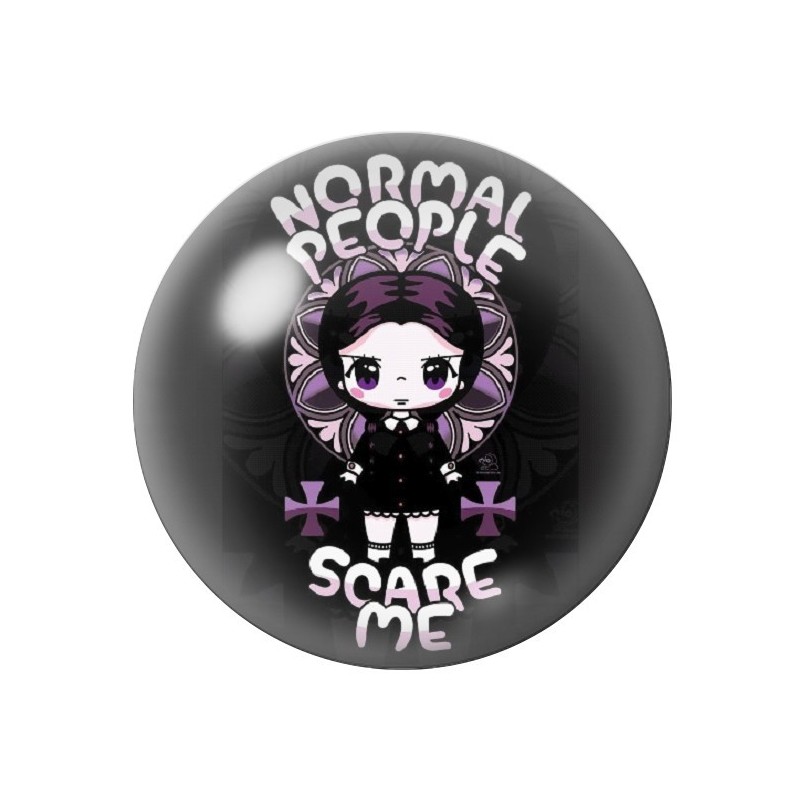 Cabochons en Verre Illustré Mercredi Gothique 12 à 25mm