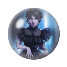 Cabochons en Verre Illustré Mercredi Gothique 12 à 25mm  pour la Création de Bijoux Fantaisie - DIY