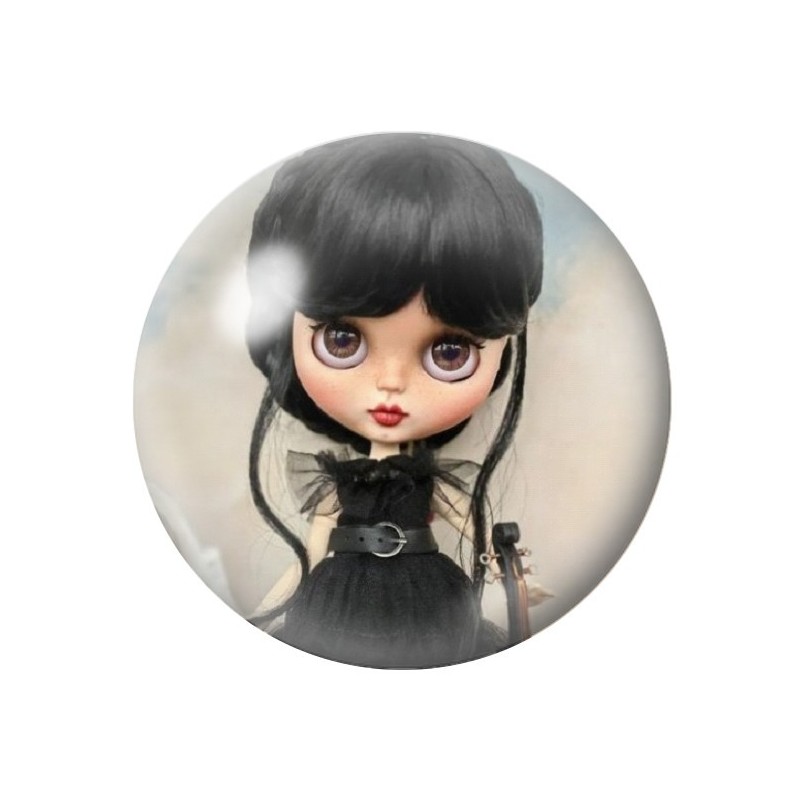 Cabochons en Verre Illustré Mercredi Gothique 12 à 25mm