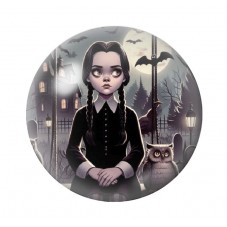 Cabochons en Verre Illustré Mercredi Gothique 12 à 25mm  pour la Création de Bijoux Fantaisie - DIY