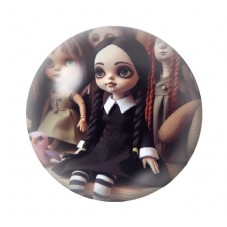 Cabochons en Verre Illustré Mercredi Gothique 12 à 25mm  pour la Création de Bijoux Fantaisie - DIY