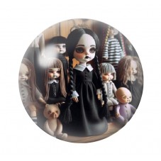 Cabochons en Verre Illustré Mercredi Gothique 12 à 25mm  pour la Création de Bijoux Fantaisie - DIY