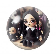 Cabochons en Verre Illustré Mercredi Gothique 12 à 25mm  pour la Création de Bijoux Fantaisie - DIY