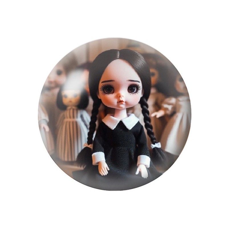 Cabochons en Verre Illustré Mercredi Gothique 12 à 25mm