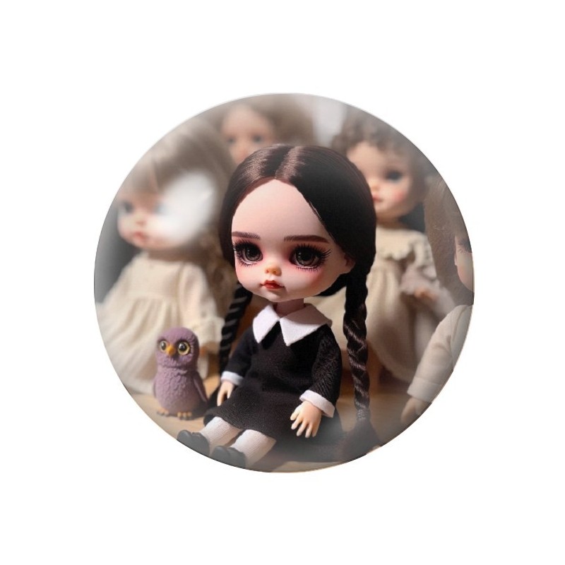 Cabochons en Verre Illustré Mercredi Gothique 12 à 25mm