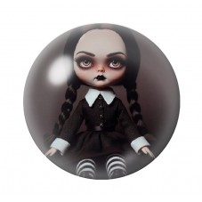 Cabochons en Verre Illustré Mercredi Gothique 12 à 25mm  pour la Création de Bijoux Fantaisie - DIY