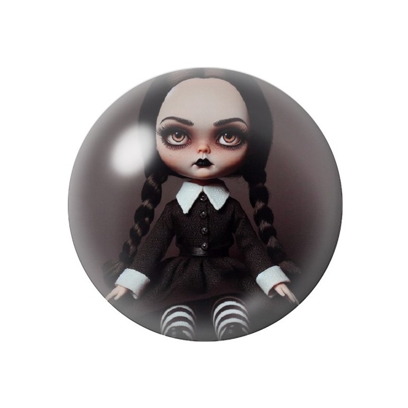 Cabochons en Verre Illustré Mercredi Gothique 12 à 25mm