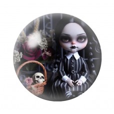 Cabochons en Verre Illustré Mercredi Gothique 12 à 25mm  pour la Création de Bijoux Fantaisie - DIY