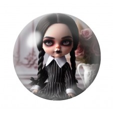 Cabochons en Verre Illustré Mercredi Gothique 12 à 25mm  pour la Création de Bijoux Fantaisie - DIY