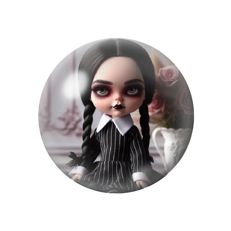 Cabochons en Verre Illustré Mercredi Gothique 12 à 25mm