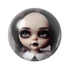 Cabochons en Verre Illustré Mercredi Blythe Gothique 12 à 25mm  pour la Création de Bijoux Fantaisie - DIY