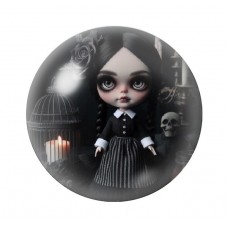 Cabochons en Verre Illustré Mercredi Gothique 12 à 25mm  pour la Création de Bijoux Fantaisie - DIY