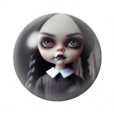 Cabochons en Verre Illustré Mercredi Gothique 12 à 25mm  pour la Création de Bijoux Fantaisie - DIY