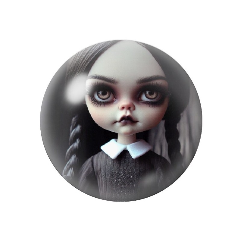 Cabochons en Verre Illustré Mercredi Gothique 12 à 25mm