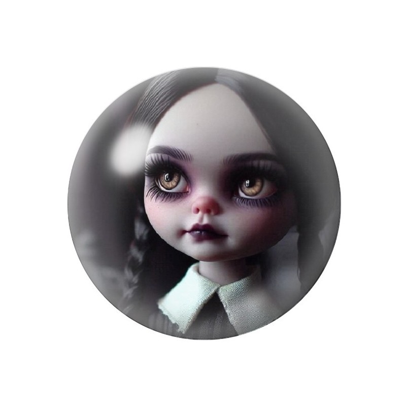 Cabochons en Verre Illustré Mercredi Blythe Gothique 12 à 25mm