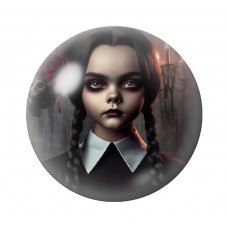 Cabochons en Verre Illustré Mercredi Gothique 12 à 25mm  pour la Création de Bijoux Fantaisie - DIY