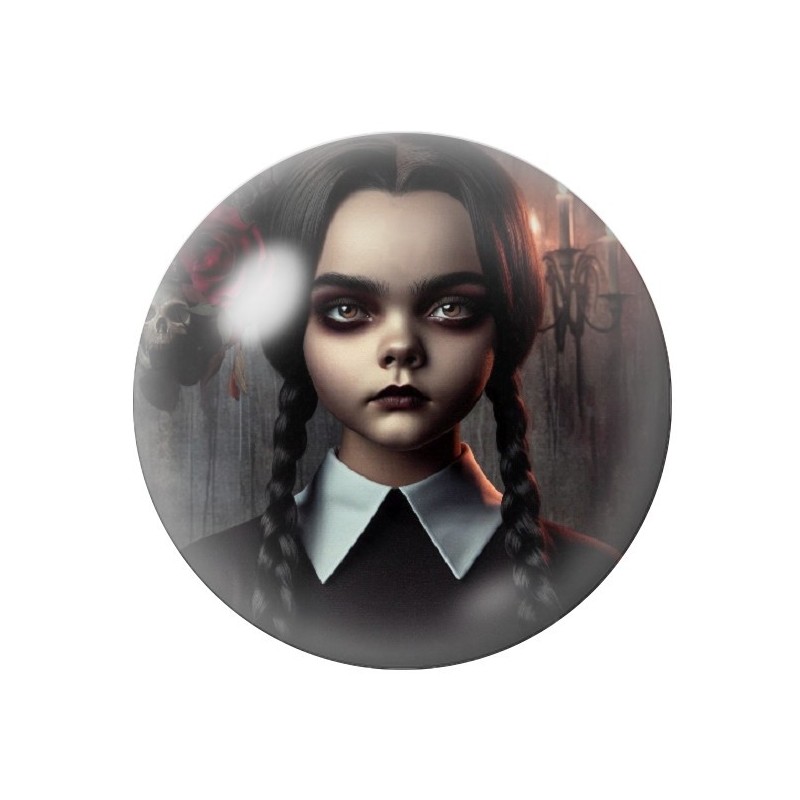 Cabochons en Verre Illustré Mercredi Gothique 12 à 25mm