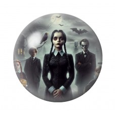 Cabochons en Verre Illustré Mercredi Gothique 12 à 25mm  pour la Création de Bijoux Fantaisie - DIY