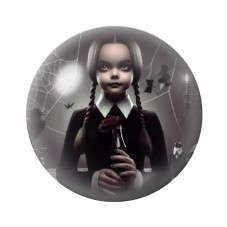 Cabochons en Verre Illustré Mercredi Gothique 12 à 25mm  pour la Création de Bijoux Fantaisie - DIY