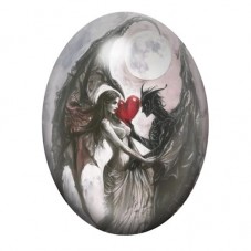 Cabochon en Verre Illustré Démons Amoureux Gothique 13x18, 18x25 ou 30x40mm  pour la Création de Bijoux Fantaisie - DIY