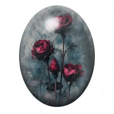Cabochon en Verre Illustré Fleurs Gothique 13x18, 18x25 ou 30x40mm  pour la Création de Bijoux Fantaisie - DIY