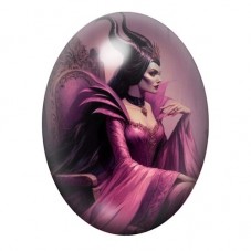 Cabochon en Verre Illustré Maléfique Gothique 13x18, 18x25 ou 30x40mm  pour la Création de Bijoux Fantaisie - DIY