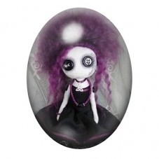 Cabochon en Verre Illustré Poupée Gothique 13x18, 18x25 ou 30x40mm  pour la Création de Bijoux Fantaisie - DIY