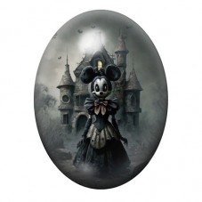 Cabochon en Verre Illustré Minnie Gothique 13x18, 18x25 ou 30x40mm  pour la Création de Bijoux Fantaisie - DIY