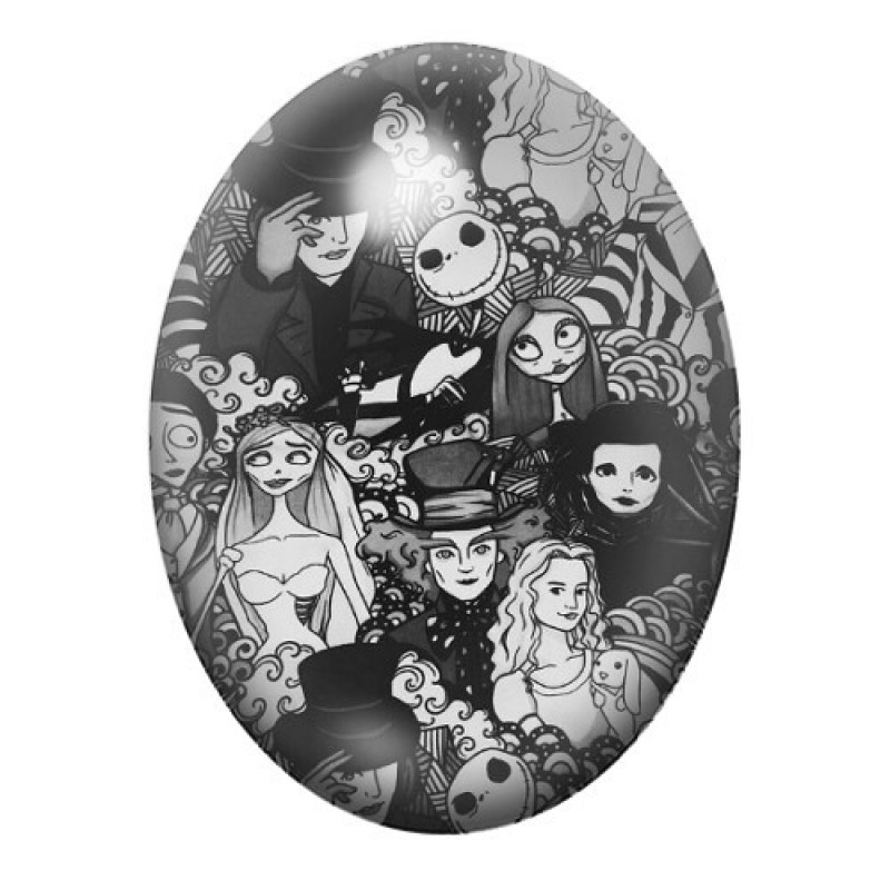 Cabochon en Verre Illustré Alice Jack Gothique 13x18, 18x25 ou 30x40mm