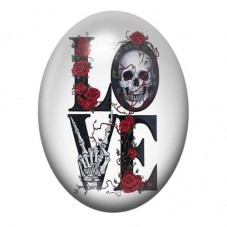 Cabochon en Verre Illustré Love Gothique 13x18, 18x25 ou 30x40mm  pour la Création de Bijoux Fantaisie - DIY