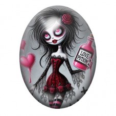 Cabochon en Verre Illustré Love Potion Gothique 13x18, 18x25 ou 30x40mm  pour la Création de Bijoux Fantaisie - DIY