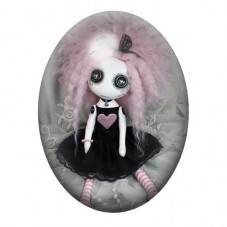 Cabochon en Verre Illustré Poupée Gothique 13x18, 18x25 ou 30x40mm  pour la Création de Bijoux Fantaisie - DIY