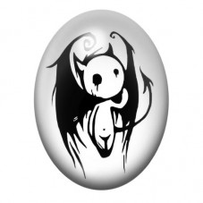 Cabochon en Verre Illustré Démon Gothique 13x18, 18x25 ou 30x40mm  pour la Création de Bijoux Fantaisie - DIY