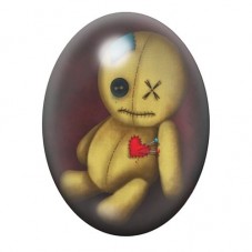 Cabochon en Verre Illustré Poupée Vaudou Gothique 13x18, 18x25 ou 30x40mm  pour la Création de Bijoux Fantaisie - DIY