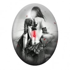 Cabochon en Verre Illustré Femme Gothique 13x18, 18x25 ou 30x40mm  pour la Création de Bijoux Fantaisie - DIY