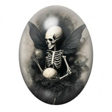 Cabochon en Verre Illustré Squelette Papillon Gothique 13x18, 18x25 ou 30x40mm  pour la Création de Bijoux Fantaisie - DIY